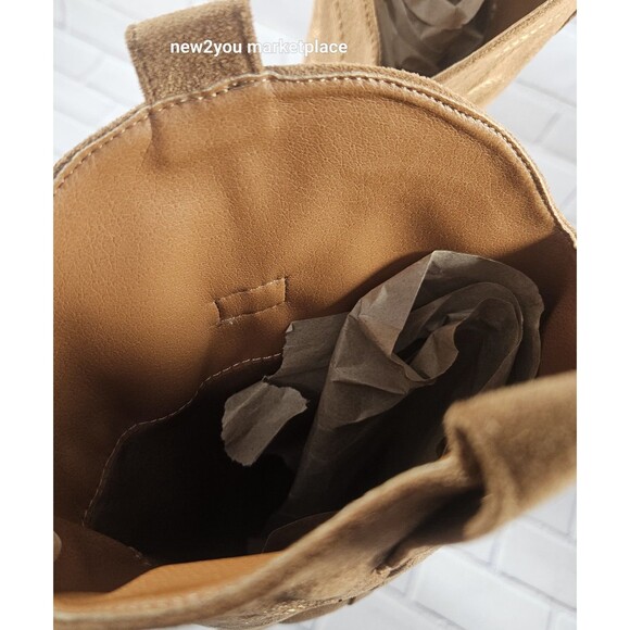 Women's Faux Suede Embroidered Knee High Cowboy Boots Size 8 Light Brown - New* - Picture 12 of 16